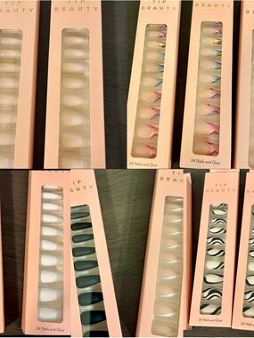 Tip Beauty Elegant Nail Sets (13 Boxes) Variety of colors.